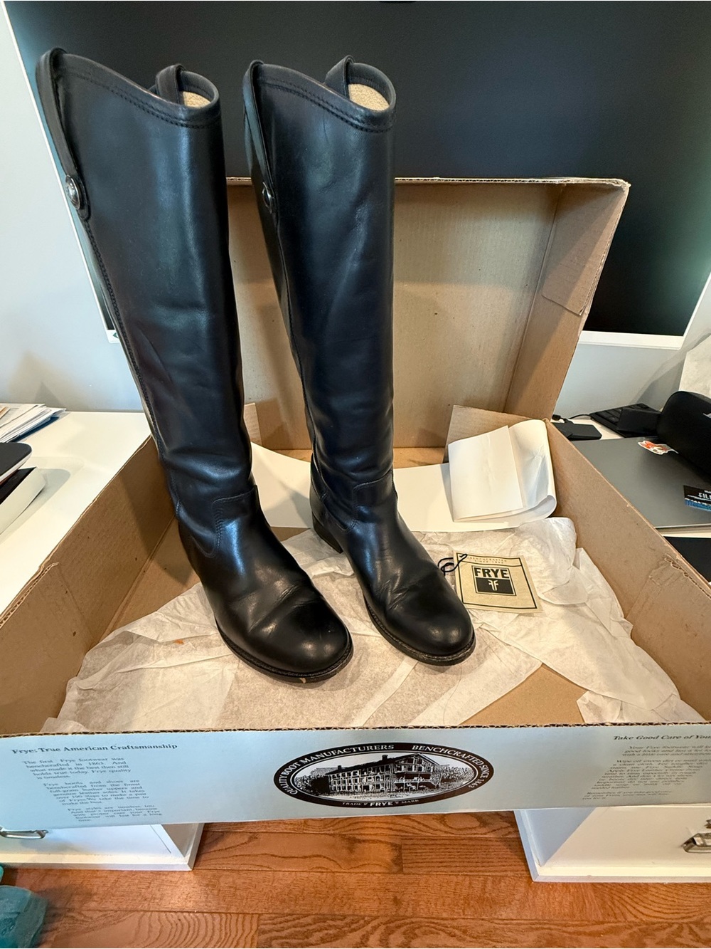 Frye Tall Black Leather Over-the-Knee Riding Boots
